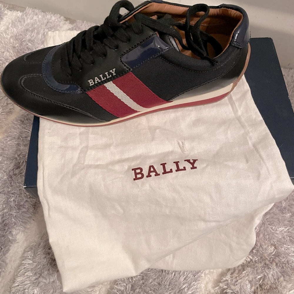 Bally tennis shoes red white and blue